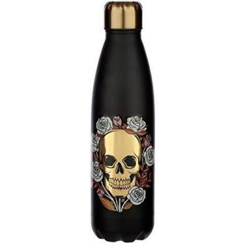 Black Skull & Roses Insulated Water Bottle