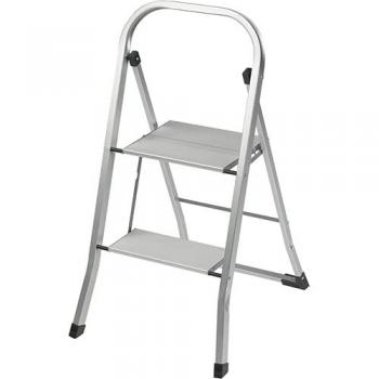 Sgabello scala extra slim alluminio 2 gradini