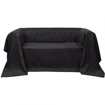 Micro-suede Sofa Slipcover Anthracite 270 x 350 cm vidaXL