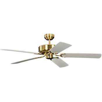 Ventilateur de plafond lames réversibles Blanc ou Blanc avec rotin