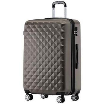 BEIBYE Zwillingsrollen 2066 Hartschale Trolley Koffer Reisekoffer Gepäck M-L-XL-Set (Coffee, M)