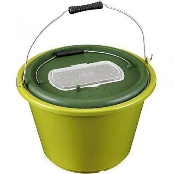 12 Liter Fish Food & Live Bait Bucket – Unisex, Olive Green
