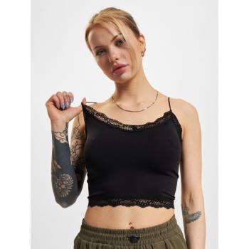 Crop Top Senza Cuciture Onlvicky Lace Nera Donna