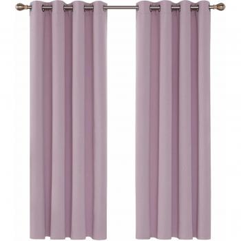 Deconovo Pink Lavender Blackout Curtains 46 x 72 Inch