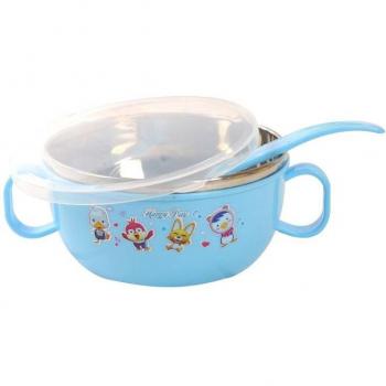 Bol & Cuillère Bébé Éclat – Acier Inox, Couvercle, Design Animé