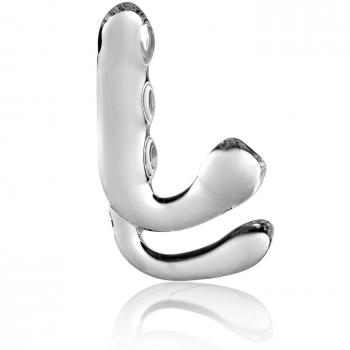 Deluxe Doppel-Stim‑Glas Butt Plug – Ø 21 bis 28 mm, mundgeblasene Glasröhre