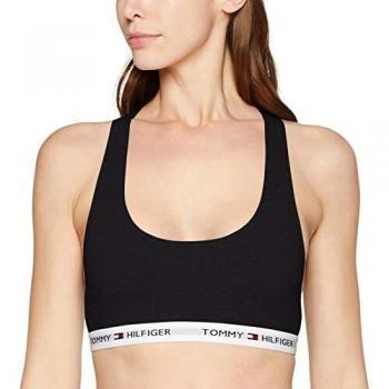 Tommy Hilfiger Women's Cotton Iconic Sports Bra, Black