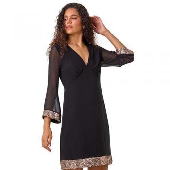 Contrast Bronze Cuff Dress for Women – 14