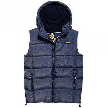 Superdry Herren Weste, Sports Puffer Gilet, Indigo, Größe M