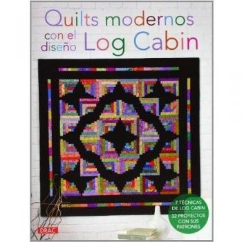 Quilts modernos con el diseño log cabin.