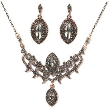Kinel Gold Color Turkish Rhinestone Jewelry Set