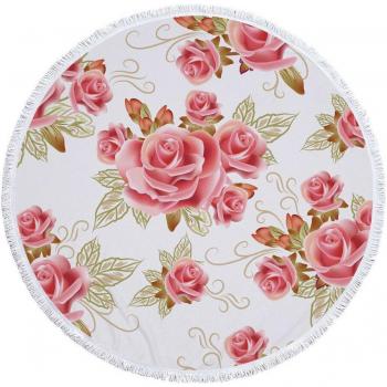 150cm Flower Print Round Beach Towel