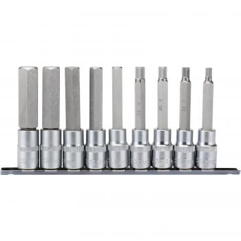 Draper 1/2 Sq. Dr. 100mm Long Metric Hexagonal Socket Bit Set (9 Piece) 16308