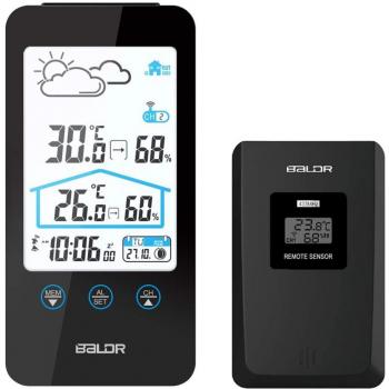 Wireless Weather Monitor Nero: Temperatura, Umidità e Snooze