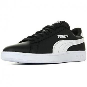 Puma Smash V2 L Jr, Baskets Basses Mixte Enfant, Noir Blanc, 36 EU
