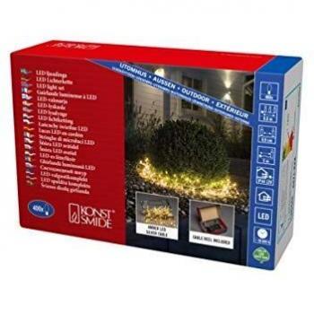 Konstsmide Micro LED Weihnachtslichterkette, 400 Dioden, Cluster, silberner Draht
