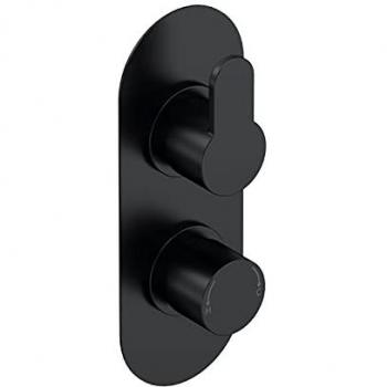 Nuie Arvan Modern Bathroom Concealed Round Twin Thermostatic Shower Valve