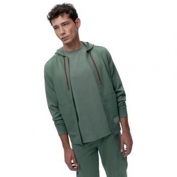 Born Living Biafra Full‑Zip Sweatshirt in Asparagus – Men's L