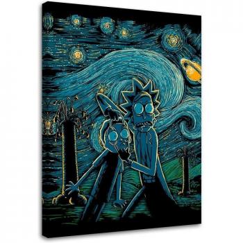 Colores Galácticos: Cuadro Rick y Morty 40x60