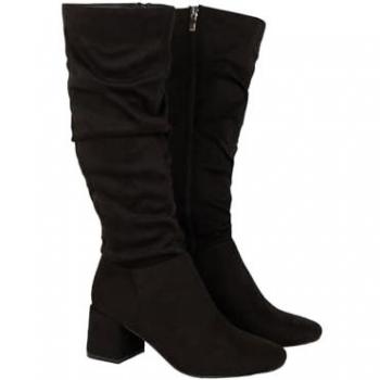Womens Kaya Ruched Knee High Boots