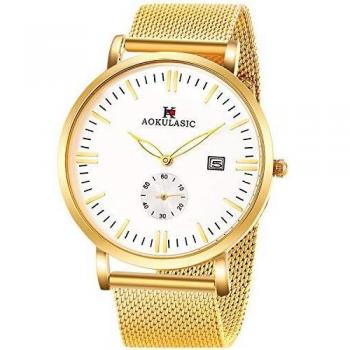 Montre SIBOSUN Homme Svelte Maille Acier Japonais