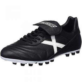 Munich Mundial U25 Premium Football Boots Black/White, UK 8, Unisex