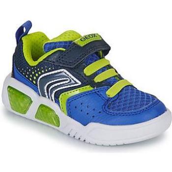 Scarpe Geox Illuminus blu verde bianco per bambini
