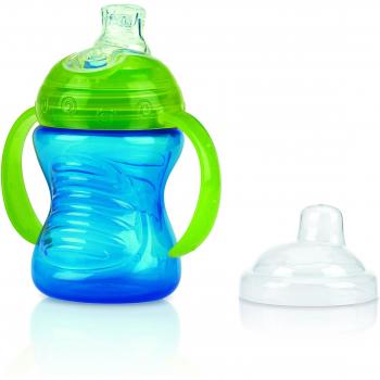 Nuby Kindersicherheits-Tasse Blau 240 ml – Silikon-Mundpartie