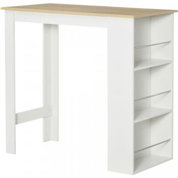 Mesa de Bar Alta HOMCOM con Estructura de Madera 112x57x106cm