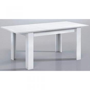 Table PEGANE à manger extensible en mélamine couleur blanc brillant L140xP90xH78