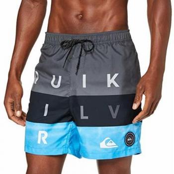 Quiksilver Short de Plage Homme Word Block 17, Iron Gate, 2XL