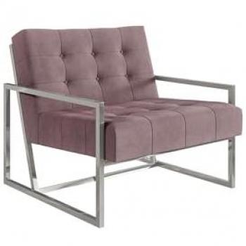 Loungesessel Tampa S‑Style – Samtstoff, Metallrahmen, Hochelaster Schaum