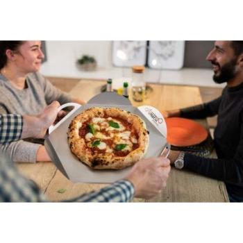 Piatto da Pizza in Alluminio con Disegno a Petali, Diametro 33 cm