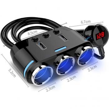 Prise allume-cigare 12V-24V avec double USB pour chargeur de téléphone Xiaomi Samsung iPhone 11 Pro Max