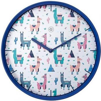Nextime Alpaca Wanduhr Ø 30 cm Kunststoff Blau