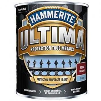 Ultima Hammerite Peinture Acrylique Métal Rouge Brillant 2,5L