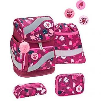 Belmil Schulranzen Set mit Hüftgurt und Patch Set