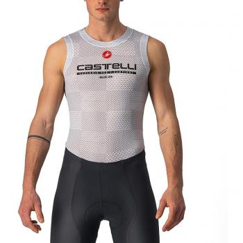Castelli Pro Mesh Body sans manches, couleur argentée à carreaux – L