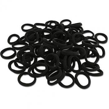 Zopfband für langes und lockiges Haar – 100 Stück, schwarz