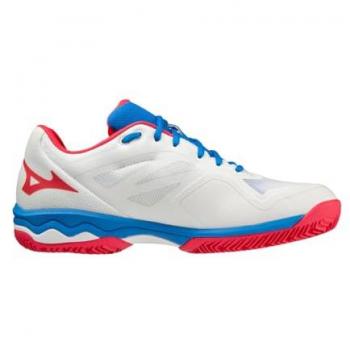Mizuno Wave Exceed LGT Chaussures de Padel Masculines – Design Blanc/Bleu
