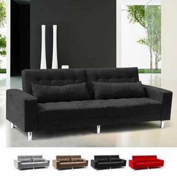 Sofá cama de matrimonio MODUS 2-3 plazas con respaldo reclinable y cojines Quarzo