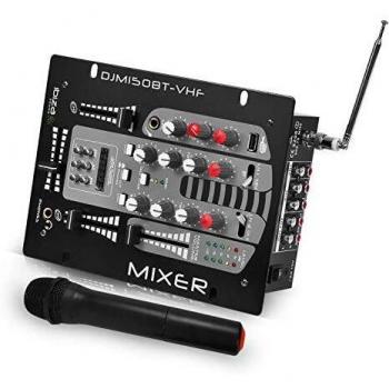 Mixeur audio 2 voies 5 canaux avec micro VHF USB Bluetooth