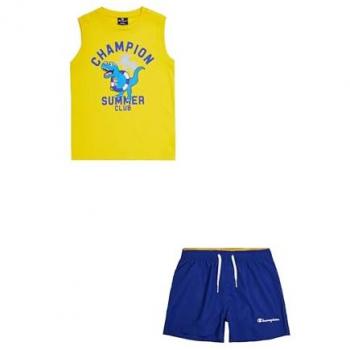 Champion Completo Smanicato e Shorts Blu Elettrico per Bambini