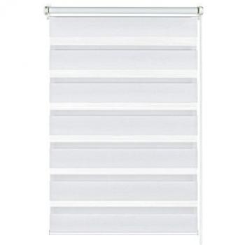 Gardinia Doppelrollo Easy Fix, 75 x 150 cm, weiß, ohne Bohren, transparent und blickdicht