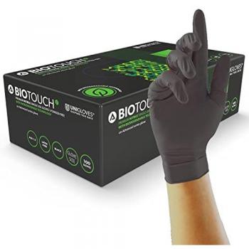 Biotouch Single Use Black Nitrile Gloves – XL, 100 Piece Pack, Powder‑Free