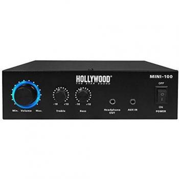100W HiFi Verstärker HOLLYWOOD Mini-100 Amplifier Audio Stereo Cinch AUX DJ PA