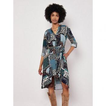 Apricot 2-teiliges Minikleid mit Stoffgürtel