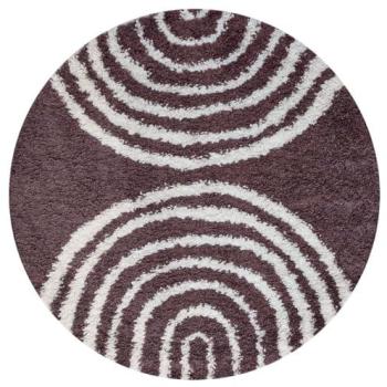 Velvet Aurora Purple Shaggy Circle Rug – 120 cm