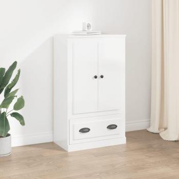 Meuble de Rangement Blanc Brillant 60x35,5x103,5 cm en Bois d'Ingénierie