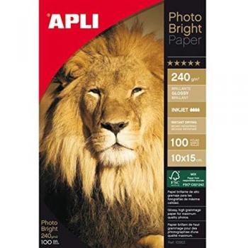 Apli papel fotografico photobright 10 x 15 cm 240g 100 hojas